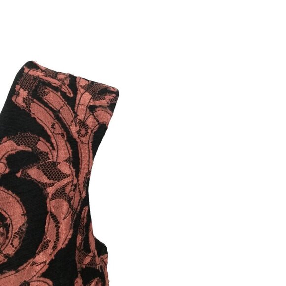 Yoana Baraschi Lace Applique Sleeveless Notch Neck Cocktail Dress Size 4 Party - Picture 3 of 14